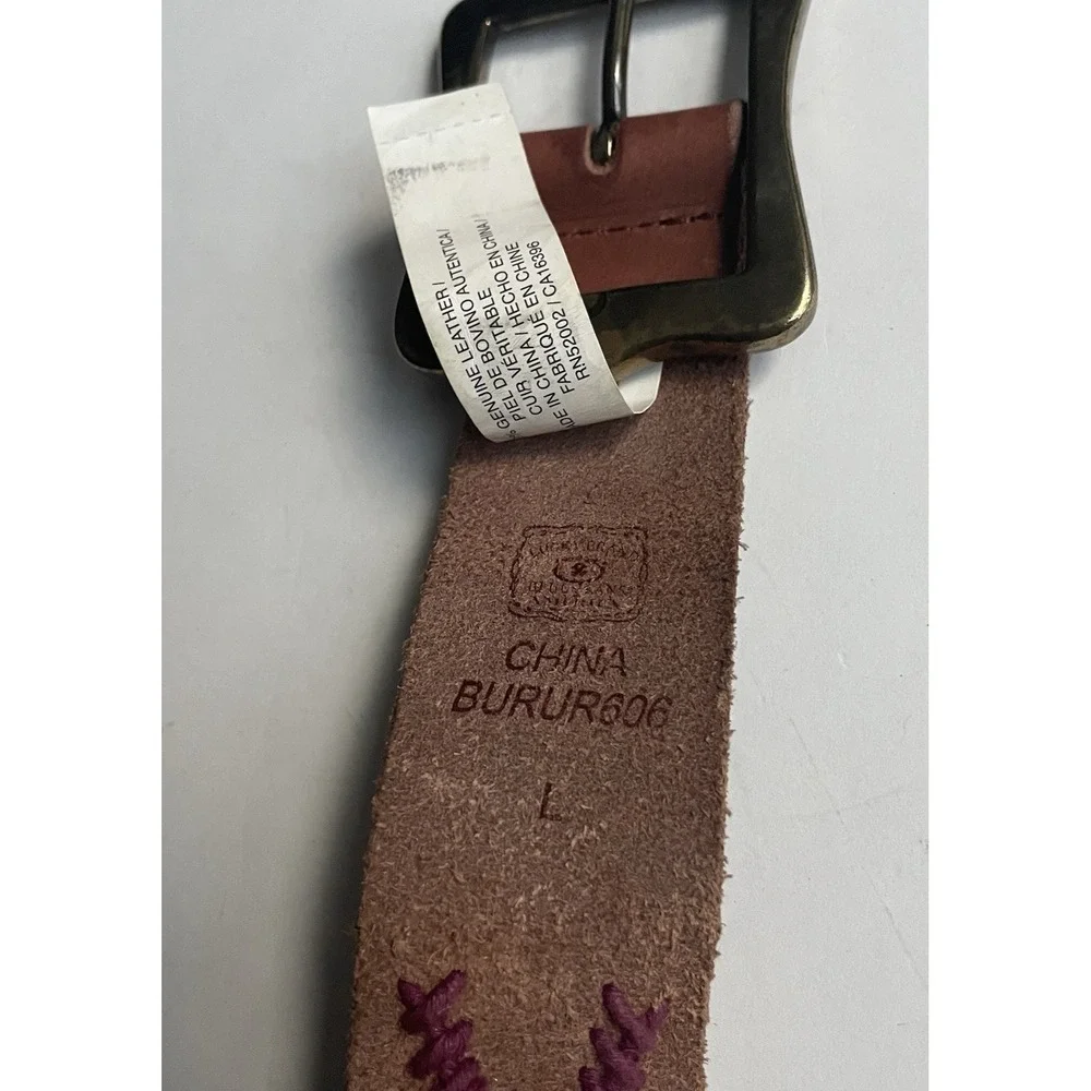 Lucky Brand Leather Belt Stitched Embroidery Size‎ L